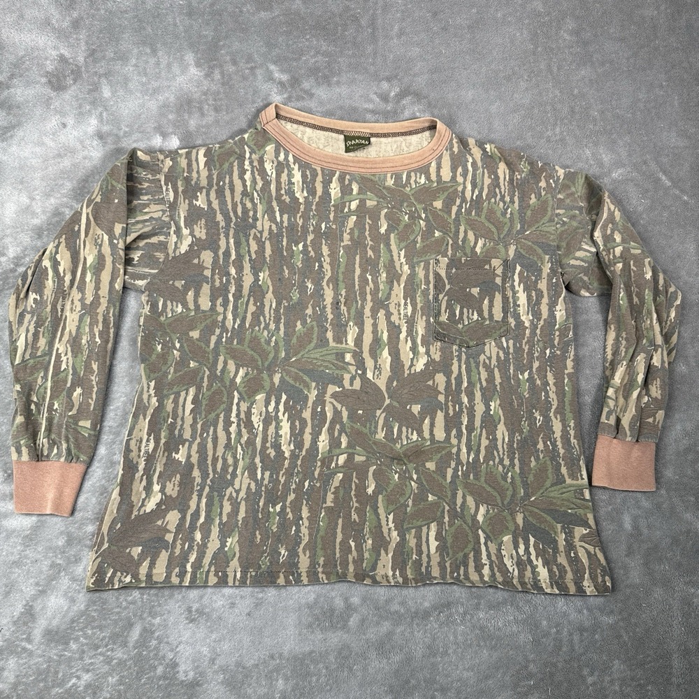 Vintage Spartan Realtree Shirt Mens L‎ Camo Long Sleeve Hunting 80s 90s USA Made